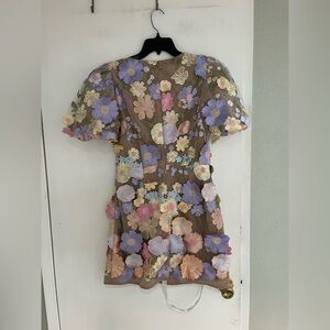 Elliatt Anthea embellished floral mini dress